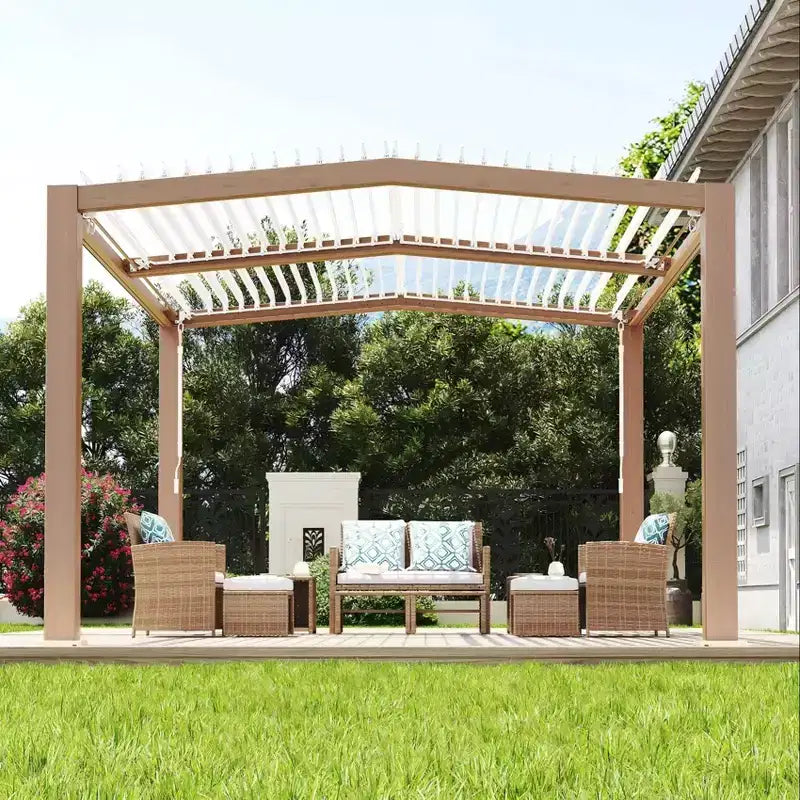 Pergola d'extérieur 11x13 avec toit à persiennes réglables, cadre en aluminium renforcé, gazebo d'extérieur pour terrasse, patio, jardin ou arrière-cour