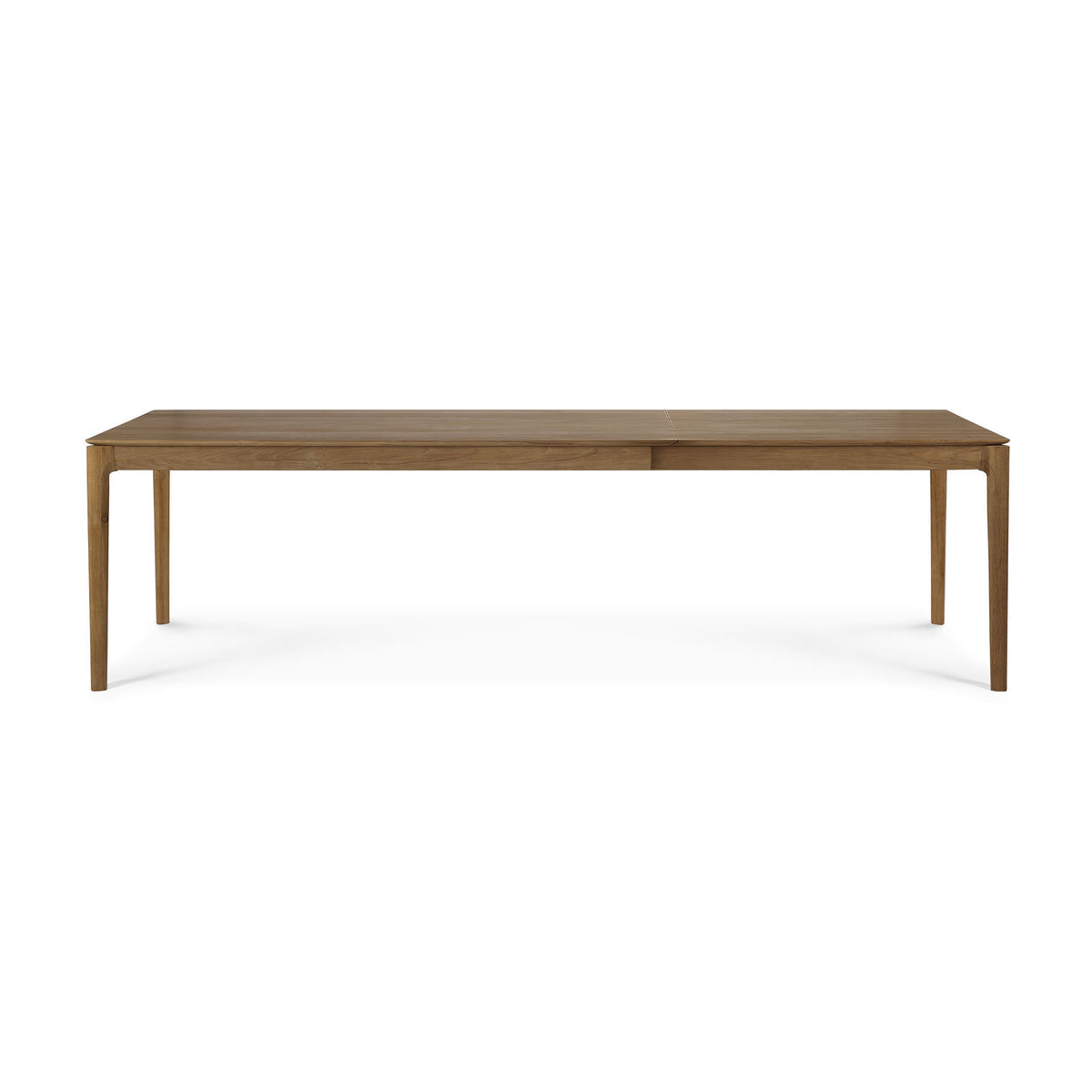Table à manger extensible en teck naturel avec rallonge dissimulée pour salle à manger