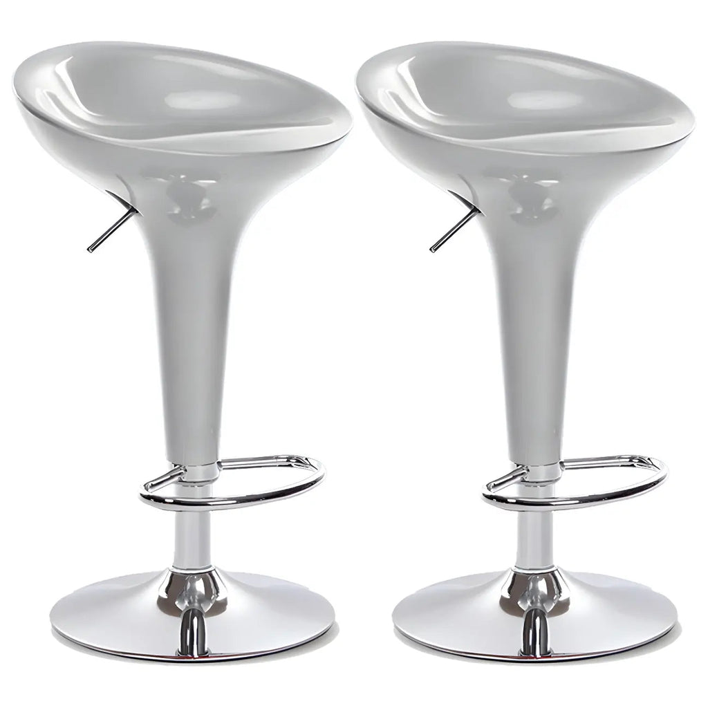 Tabouret de bar pivotant en plastique chromé réglable en hauteur
