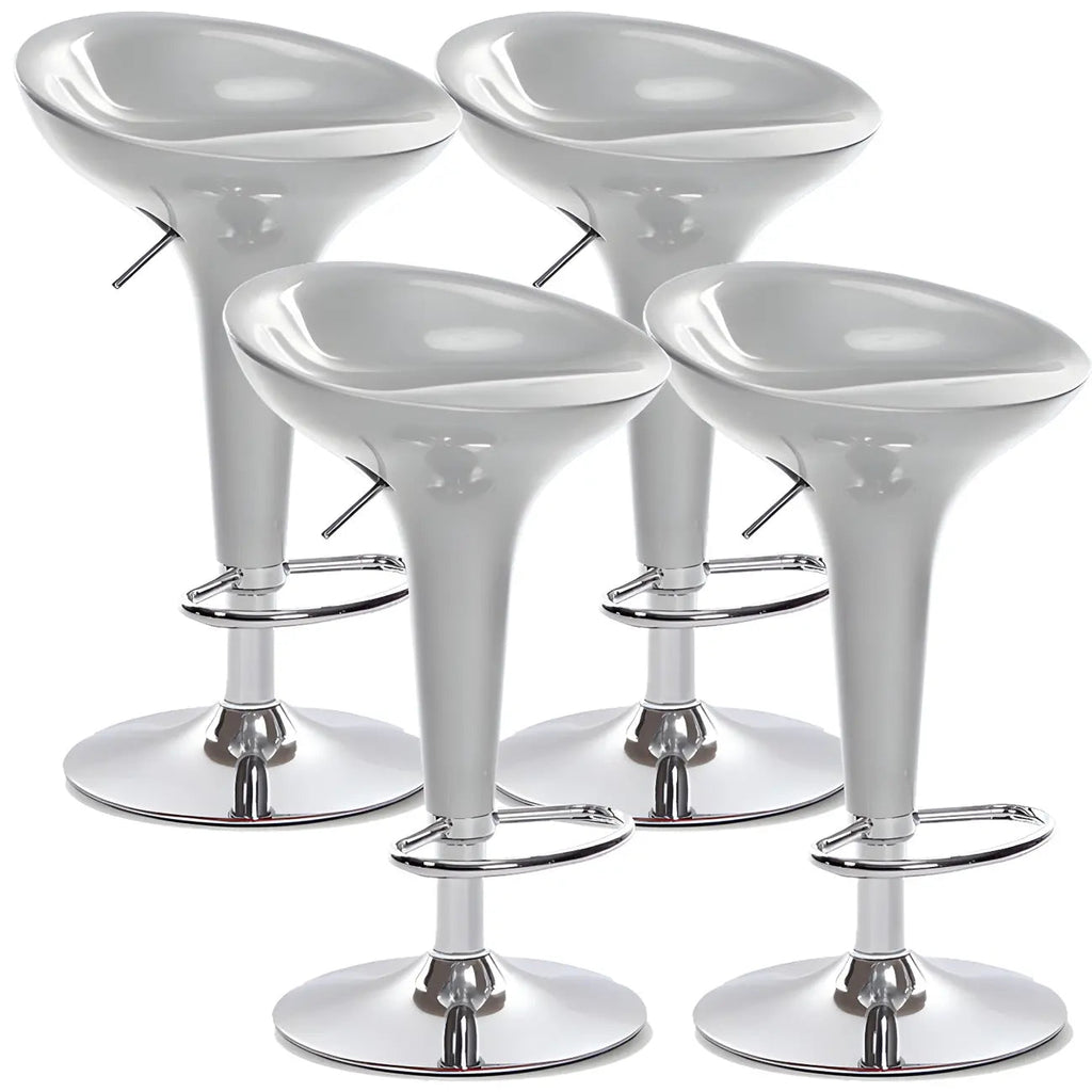 Tabouret de bar pivotant en plastique chromé réglable en hauteur