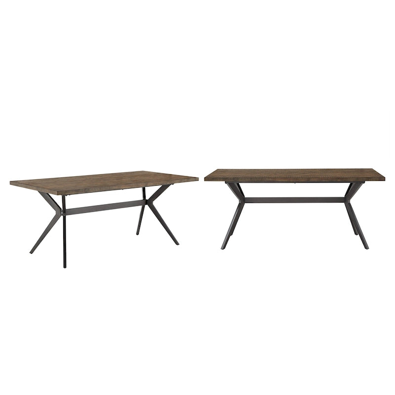 Table à manger 70 Iron Grey à piètement métallique pour 4 à 6 personnes