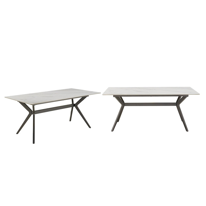 Table à manger 70 Iron Grey à piètement métallique pour 4 à 6 personnes