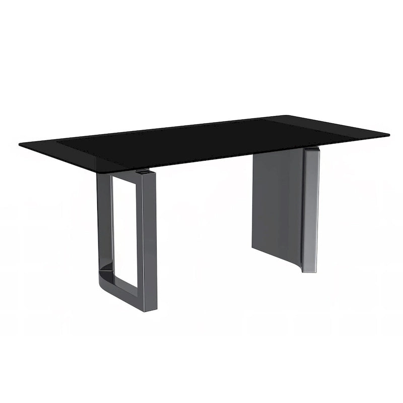Table à manger rectangulaire moderne avec plateau en pierre frittée ou en verre
