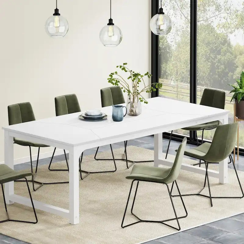 Table à manger rectangulaire extensible moderne de 200 cm pour 6 à 8 personnes