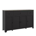 Buffet de cuisine de 55" avec 3 tiroirs et 4 portes, étagère réglable, meuble de rangement pour salle à manger et salon