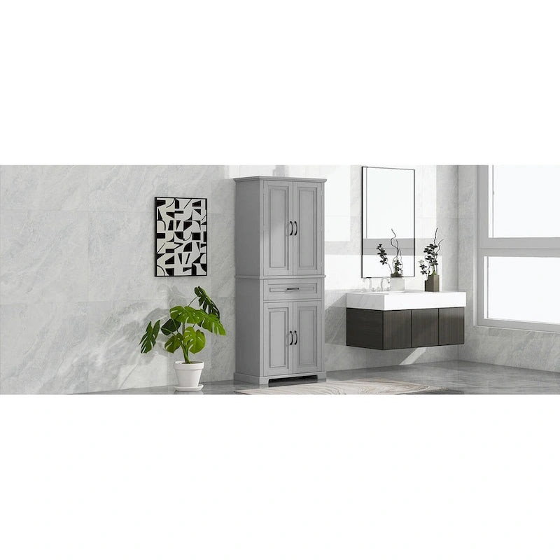 Meuble de rangement pour salle de bain avec portes et tiroir