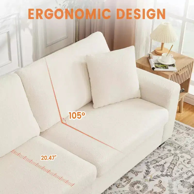 Canapé moderne 3 places de 83 po avec assise profonde, tissu doux, accoudoirs larges, housse de coussin amovible et lavable