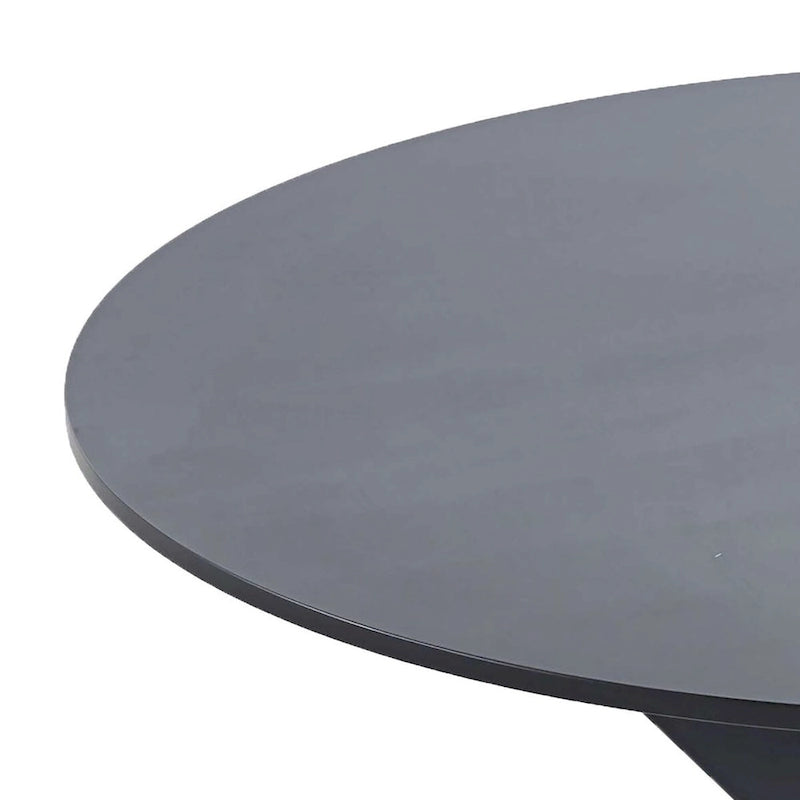 Table de salle à manger ronde minimaliste moderne avec plateau en MDF et pieds en métal